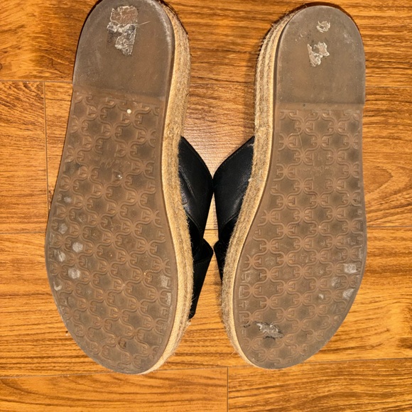 SAME EDELMAN - Black leather flatform sandal espadrille - Picture 2 of 4